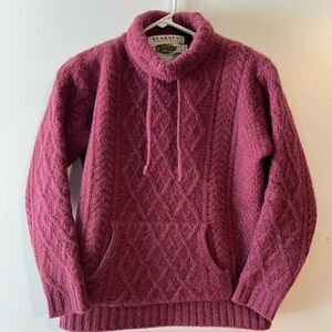 Blarney Woollen Mills Ireland Supersoft Merino Wool Cable Knit Aran Womens L